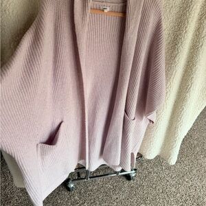 Aerie Light Purple Open-Front Sweater